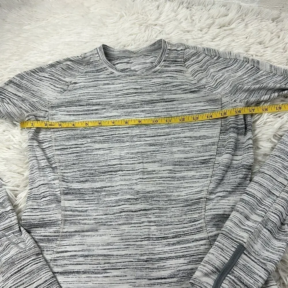 Lululemon Runderful Long Sleeve Space Dye Camo White Silver Spoon / Silver Spoon